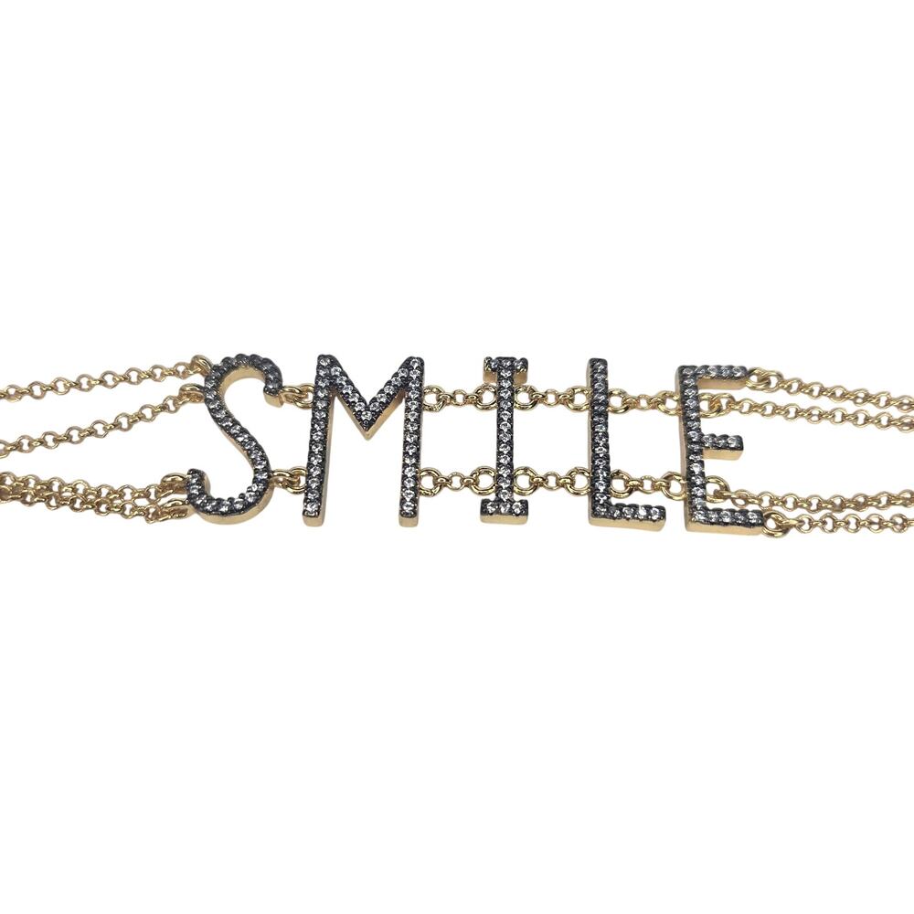 Melania Clara SMILE Gold Plated Bracelet NEW